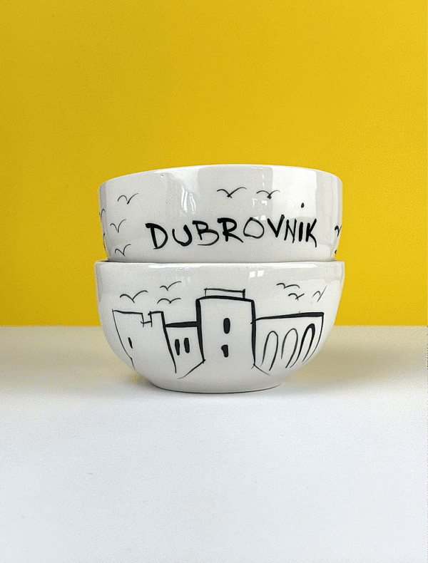 Dubrovnik Line Art Bowl
